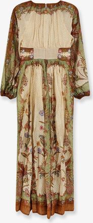 Zimmermann Womens Dress Indra Cotton And Silk Beige