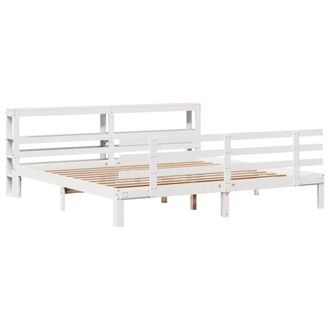Berkfield Home Beautiful Bed Frame with Headboard without Mattress White 200x200 cm