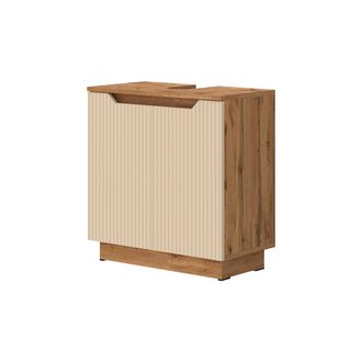 Vicco Mueble Bajo Lavabo Lotta, Rayas Roble/cachemira, 59.8 X 62.1 Cm Con 2 Puertas, Vicco