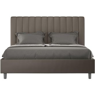 Itamoby Cama Matrimonio Contenedor 160x190 Moderno Polipiel Agueda M Color: Marr&oacute;n - Versi&oacute;n: Con Caja De Almacenaje