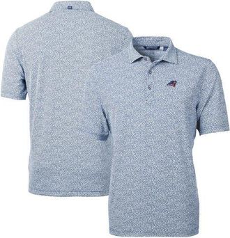 Cutter & Buck Mens Cutter & Buck Blue Carolina Panthers Virtue Eco Pique Botanical Print Recycled Polo at Nordstrom, Size Small