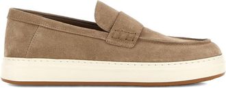 Hogan H-Tv Loafers In Brown Suede Leather