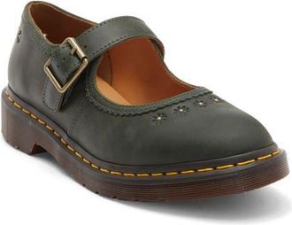 Dr. Martens Flower Mary Jane Flat in Dms Green at Nordstrom, Size 11Us