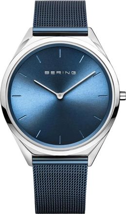 Bering Unisex horloge zilver- blauw Ultra Slim 17039-307 - unisex - Horloges - Grijs - ONE Size - Accessoires