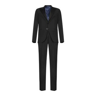 D4.0 Single Breasted Suits, male, Black, Size: 3XL Single-Breasted Two-Piece Suit