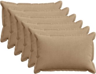 vidaXL Funda De Almohada 6 Uds. Houten Marr&oacute;n 50 X 75 Cm Pana Vidaxl