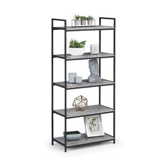 Julian Bowen Staten Bookcase 1.4m Tall Concrete - Julian Bowen | TJ Hughes