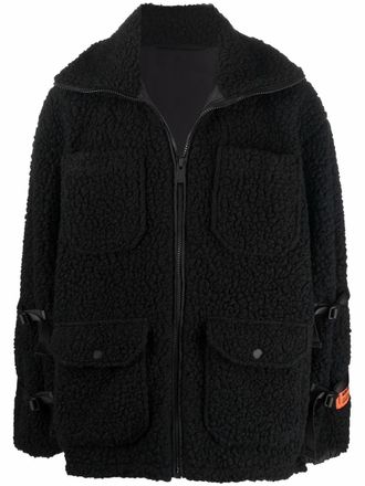 Heron Preston zip-fastening fleece jacket - men - Acrylic/Polyester/Virgin Wool/Polyester - S - Black