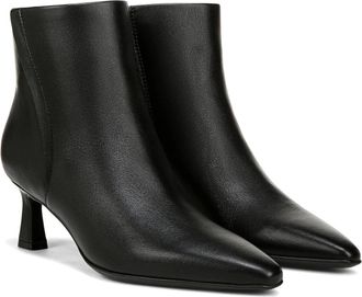 Naturalizer Deesha Boots Black Leather Side Zip Ankle Booties HAWK272