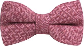 King & Priory Berry Red Herringbone Bow Tie
