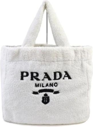 Prada Pre-owned Vintage Tote Bag - Dames - Vintage Shopper - Wit - ONE Size - Polyester - Vintage