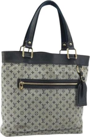 Louis Vuitton Pre-owned Tote Bags, female, Gray, Size: ONE SIZE Pre-owned Vintage Monogram Mini Canvas Tote Bag
