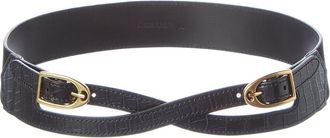 J.McLaughlin J.Mclaughlin Jimena Croc-Embossed Suede & Leather Belt