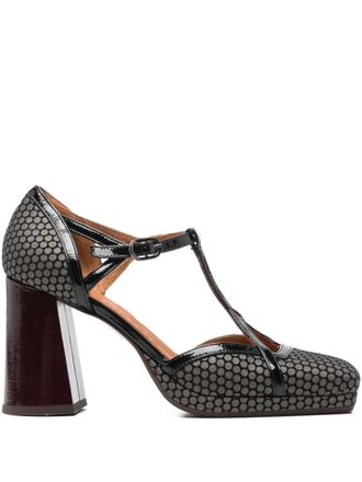 Chie Mihara 75mm T-strap block-heel pumps - Grey