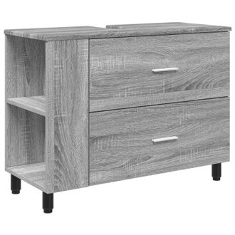 vidaXL Unidad De Tocador De Ba&ntilde;o Sonoma Gris 80 X 35 X 60 Cm Vidaxl