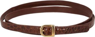 Vintage croc-effect leather belt - women - Leather - One Size - Brown