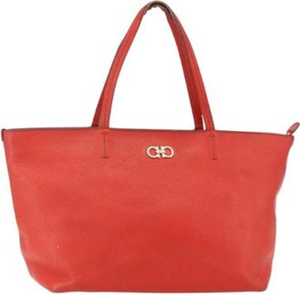 Ferragamo Pre-owned Tote Bags, female, Red, Size: ONE SIZE Pre-owned Leather Tote