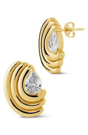 Sterling Forever Kouign Amann Cubic Zirconia Stud Earrings in Gold at Nordstrom Rack