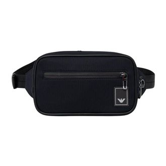 Emporio Armani Tassen, Heren, Blauw, ONE Size, Logo-patch Belt Bag