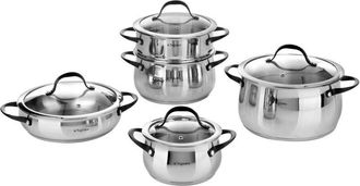 Tognana Tognana Porcellane V579119EMGO Batteria Di Pentole 9 Pezzi Acciaio Inox