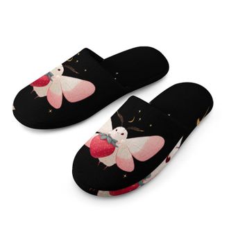 Generic Cute Moth with A Strawberry Mens House Slippers Slip Indoor Slipper On Shoes Warm Outdoor