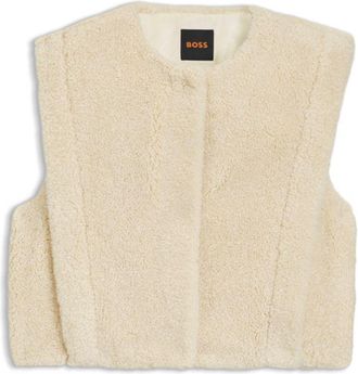 BOSS Gilet in plush teddy