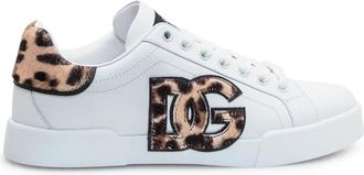 Dolce & Gabbana Portofino Light Strobel Leren Sneaker - Dames - Sneakers - Wit - 41 EU - Leer - Schoenen