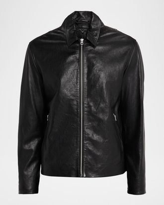 Rag & Bone Mens Melrose Full-Zip Leather Jacket