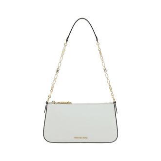 Michael Kors Empire Shoulder Bag In White Leather