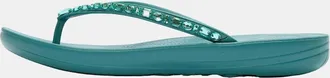 FitFlop Womens FitFlop Womens iQushion Multi-Crystal Ergonomic Flip-Flops - Teal 053 - Blue - Size: 5