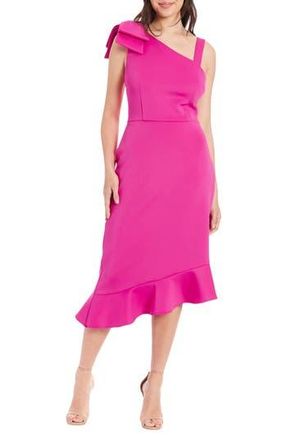 London Times Bow Scuba Dress in Pink at Nordstrom Rack, Size 16