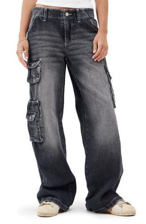 BDG Cyber Y2K Denim Cargo Pants in Vintage Black at Nordstrom Rack, Size X-Small