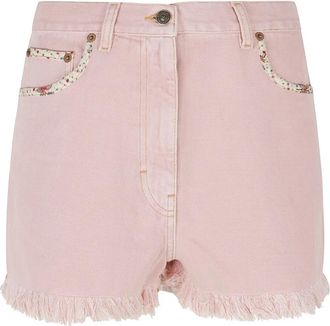 Valentino Garavani Denim Shorts - Dames - Denim shorts - Roze - W27 - Denim - Korte Broeken