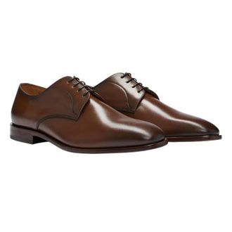 HUGO BOSS Heren Lisbon Leren Derby Schoenen (Bruin)