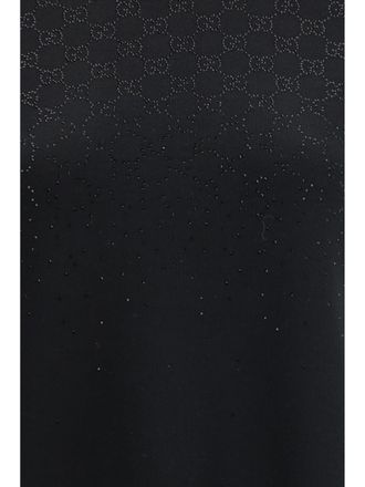 Gucci GG Crystal-Embellished Wool-Blend Dress - Black