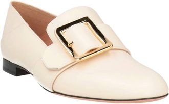 Bally Womens Janelle Calf Leather Loafers In Bone