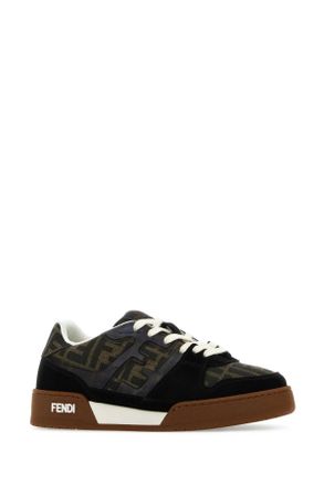Fendi Womens Multicolor Leather, Rubber And Fabric Fendi Match Sneakers Nerotabnerbianc Vit+co