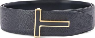 Tom Ford T-buckle leather belt - men - Grained Leather - 110 - Black