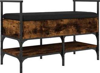 vidaXL Vidaxl - Banco Zapatero Madera Ingenier&iacute;a Roble Ahumado 85,5x42x57,5 Cm