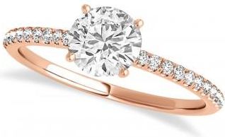 Allurez Lab Grown Diamond Accented Engagement Ring Setting 14k Rose Gold (1.12ct)