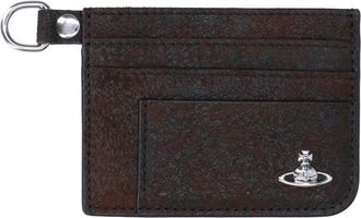 Vivienne Westwood Dark Brown Orb Lamb Leather Cardholder
