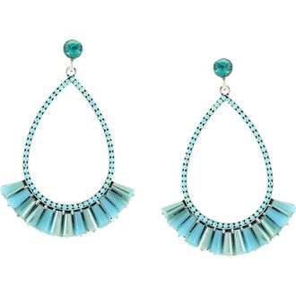 Olivia Welles Gia Beaded Drop Earrings in Silver /Blue at Nordstrom Rack