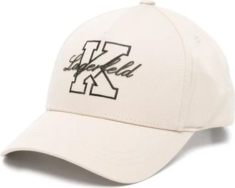 Karl Lagerfeld logo-embroidered cap - Neutrals
