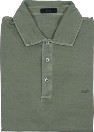 Fay White Frosted Embroidery Cotton Polo
