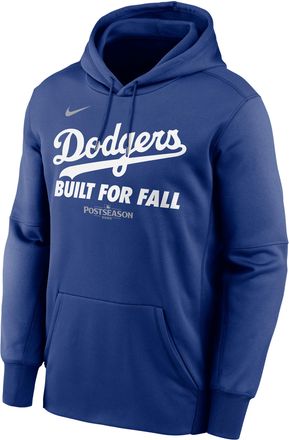 Nike Mens Los Angeles Dodgers 2025 Postseason Authentic Collection Mens Nike Therma MLB Pullover Hoodie in Blue | NKAQ4EWLDW-SPT