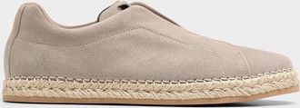 Scarosso Mens Thiago taupe suede espadrilles