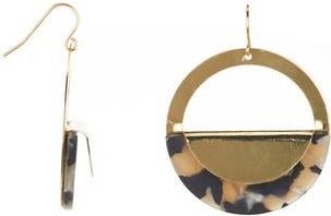 Olivia Welles Trish Resin Drop Earrings in Gold /Black at Nordstrom Rack