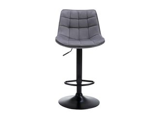 VENTE-UNIQUE.COM Taburete alto terciopelo gris