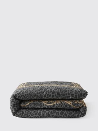 Philipp Plein Copriletto matrimoniale Leopard Chains in rasatello di cotone trapuntato
