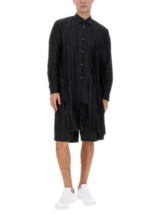Comme Des Gar&ccedil;ons Fringed Cotton Shirt - Black